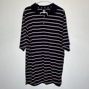 FootJoy Golf Polo Men's Large Long Striped Wicking Performance Stretch Casual‎